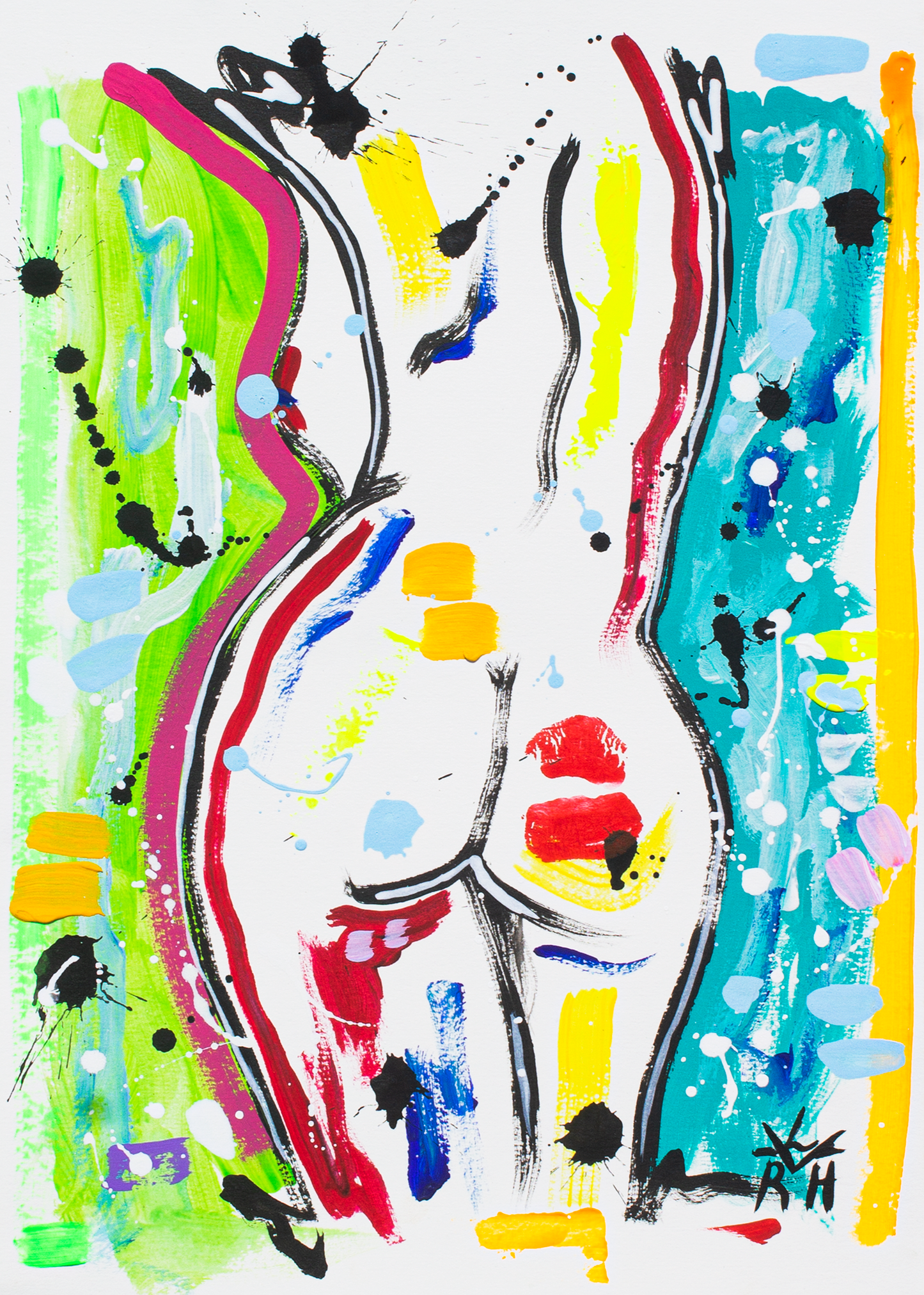 Fragments of Her #3— Acrylic on Paper